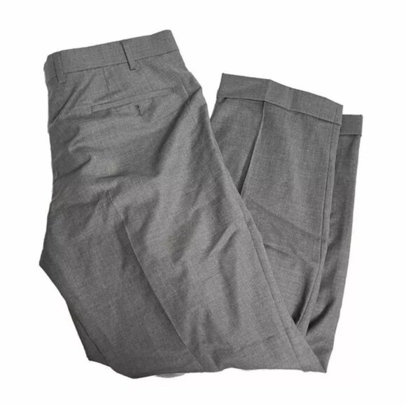 Lauren Ralph Lauren Size 36X29 Grey Pleated Dress Pants 100% Wool - Picture 1 of 6